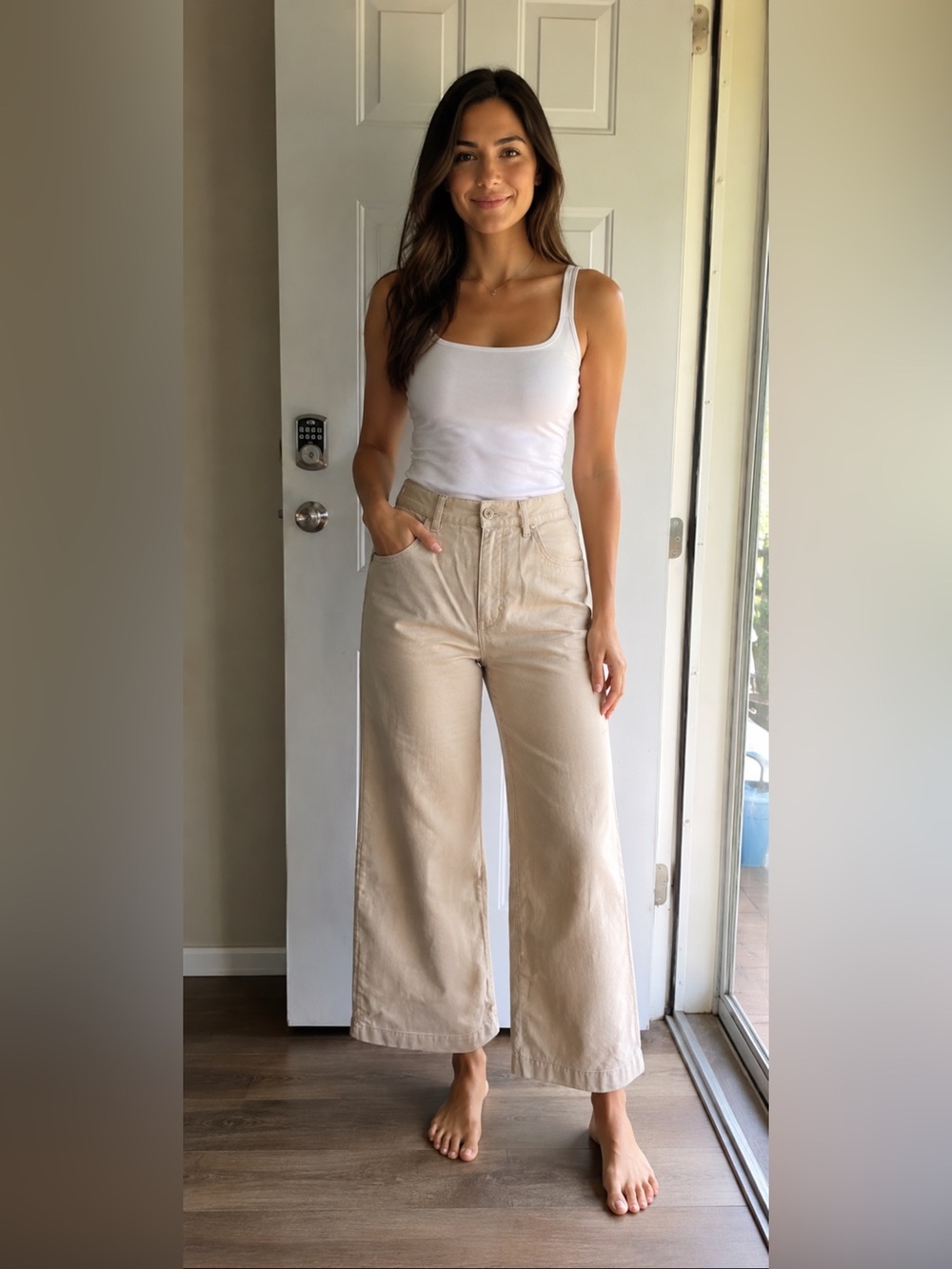 NWT Croft & Barrow wide leg Khaki colored jeans. 12 Short